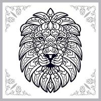 Lion mandala arts isolé sur fond blanc vecteur