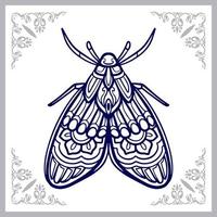 papillon mandala arts isolé sur fond blanc vecteur