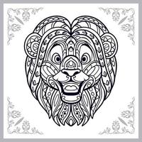 Lion mandala arts isolé sur fond blanc vecteur