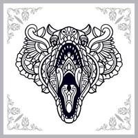 Tyrannosaurus rex mandala arts isolé sur fond blanc vecteur