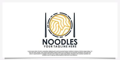 illustration de conception de logo de nouilles ramen pour icône de restaurant avec élément créatif vecteur premium partie 25