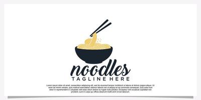 illustration de conception de logo de nouilles ramen pour icône de restaurant avec élément créatif vecteur premium partie 14