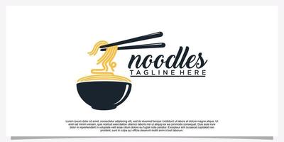 illustration de conception de logo de nouilles ramen pour icône de restaurant avec élément créatif vecteur premium partie 20