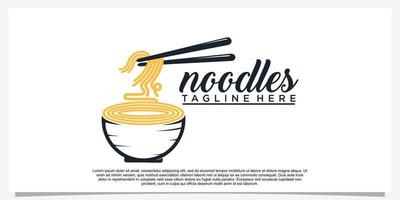 illustration de conception de logo de bols pour icône de nouilles ramen avec concept unique créatif vecteur premium partie 2