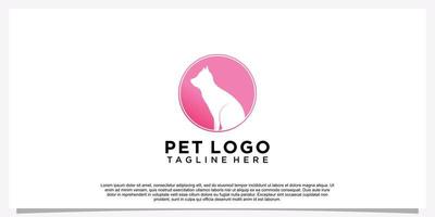 modèle de conception de logo pour animaux de compagnie icône pour animaux de compagnie concept simple vecteur premium