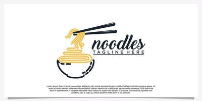 illustration de conception de logo de bols pour icône de nouilles ramen avec concept unique créatif vecteur premium partie 7