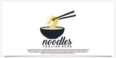 illustration de conception de logo de nouilles ramen pour icône de restaurant avec élément créatif vecteur premium partie 15