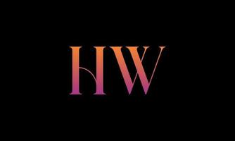 lettre hw vector logo modèle gratuit vecteur gratuit