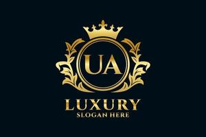 modèle de logo de luxe royal lettre ua initial dans l'art vectoriel pour les projets de marque luxueux et autres illustrations vectorielles.