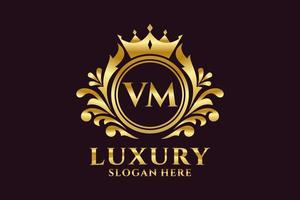 modèle de logo de luxe royal lettre initiale vm dans l'art vectoriel pour les projets de marque luxueux et autres illustrations vectorielles.