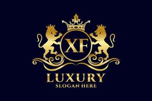 modèle initial de logo de luxe xf lettre lion royal dans l'art vectoriel pour les projets de marque de luxe et autres illustrations vectorielles.