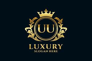 modèle initial de logo de luxe royal de lettre uu dans l'art vectoriel pour des projets de marque luxueux et d'autres illustrations vectorielles.