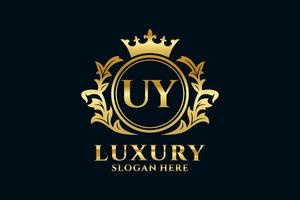 modèle de logo de luxe royal lettre initiale uy dans l'art vectoriel pour les projets de marque de luxe et autres illustrations vectorielles.