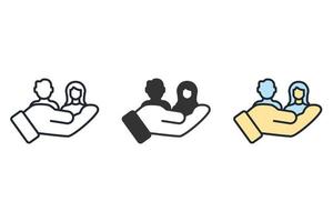 icônes de sécurité sociale symboles éléments vectoriels pour le web infographique vecteur