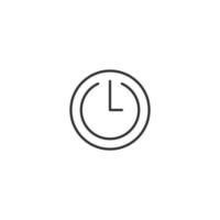 heure et horloge. illustration minimaliste dessinée avec une fine ligne noire. trait modifiable. adapté aux sites Web, magasins, applications mobiles. icône de ligne d'horloge simple comme symbole du temps vecteur