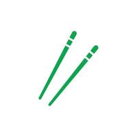 eps10 vecteur vert bambou baguettes abstraite solide icône isolé sur fond blanc. symbole de paire de baguettes chinoises dans un style moderne et plat simple pour la conception de votre site Web, votre logo et votre application mobile