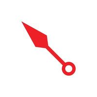 eps10 vecteur rouge kunai icône solide abstraite isolée sur fond blanc. symbole de poignard dans un style moderne et plat simple pour la conception, le logo et l'application mobile de votre site Web