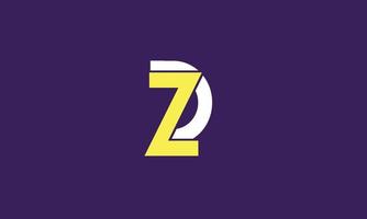 alphabet lettres initiales monogramme logo zd, dz, z et d vecteur