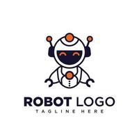 création de logo de personnage de robot mignon pour la mascotte de l'entreprise ou la mascotte de la communauté vecteur