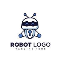 création de logo de personnage de robot mignon pour la mascotte de l'entreprise ou la mascotte de la communauté vecteur