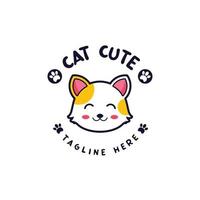 création de logo de chat mignon de dessin animé vecteur