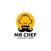 création de logo mr chef pour restaurants et cafés vecteur