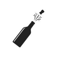 icône de bouteille de champagne vecteur