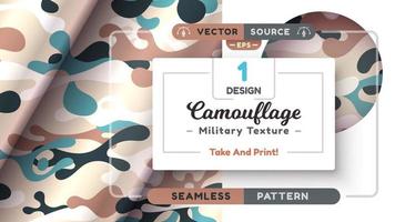 motif camouflage sans couture, texture militaire, tissu de guerre vecteur