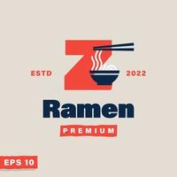 logo de l'alphabet z de ramen vecteur