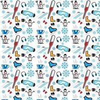 motif d'icône de saison d'hiver, illustration de ligne de flocons de neige vecteur
