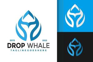 conception abstraite de logo de chute de baleine, vecteur de logos d'identité de marque, logo moderne, modèle d'illustration vectorielle de conceptions de logo