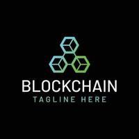 création de logo de technologie blockchain moderne vecteur