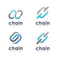 concept de logo vectoriel chaîne et technologie
