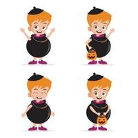 mignon, gosse, porter, costume, pour, halloween, vecteur, illustration vecteur