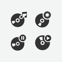 icône de vecteur de jeu de disques. ensemble de symbole d'icône de disque cd. illustration vectorielle multimédia sur fond isolé