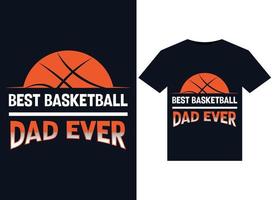 meilleures illustrations de papa de basket-ball pour la conception de t-shirts prêts à imprimer vecteur