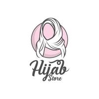 beauté hijab logo conçoit vecteur modèle de logo de mode muslimah