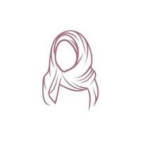 beauté hijab logo conçoit vecteur modèle de logo de mode muslimah