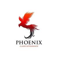 modèle de conception de logo phoenix de feu vecteur