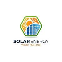 modèle de conception de logo d'énergie solaire solaire. symbole de signe de technologie de panneau solaire. vecteur