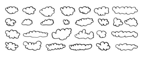 illustration de nuage dessiné à la main dans un style doodle vecteur