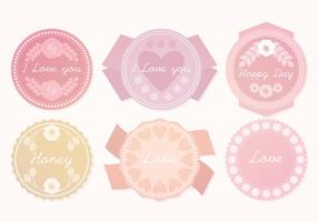 Badges en pastel mignons vector