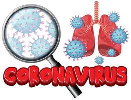 conception d'affiche de coronavirus avec virus dans les poumons vecteur