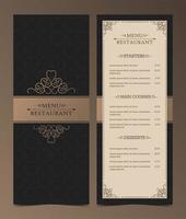 disposition de menu sombre vintage vecteur