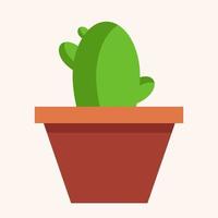 vecteur de fond de dessin animé de plante en pot de cactus