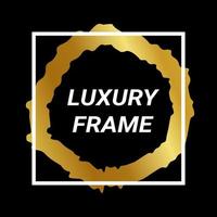 cadre de titre de luxe doré avec pinceau abstrait vecteur