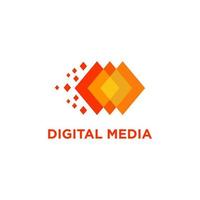 vecteur de stock de logo de technologie de médias abstraits numériques