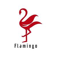 modèle de vecteur de conception de logo flamingo