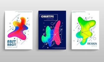 modèles de couverture avec des formes fluides géométriques et fluides vecteur