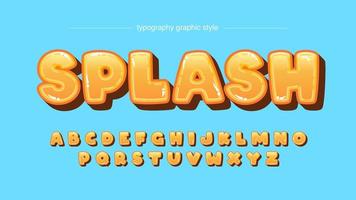 typographie caricaturale arrondie bulle orange brillant vecteur
